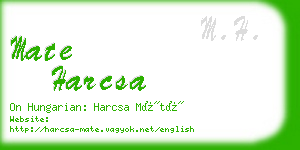 mate harcsa business card